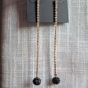 Elegant Gold and Black Drop Earrings